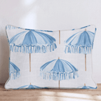 Umbrella at the Beach Throw Pillow - Hillcroft Home