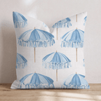 Umbrella at the Beach Throw Pillow - Hillcroft Home