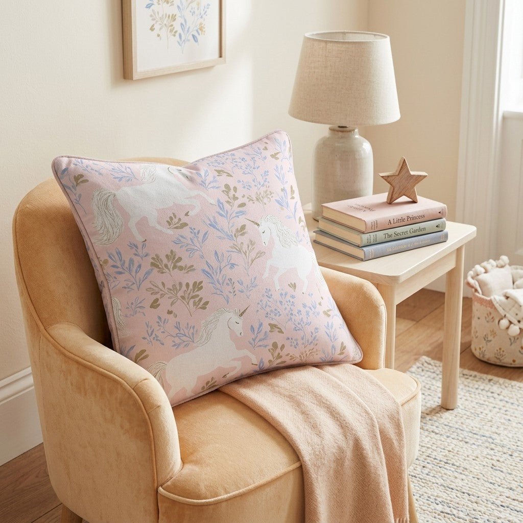 Unicorn Floral Throw Pillow - Hillcroft Home