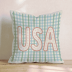 USA Plaid Throw Pillow - Hillcroft Home