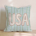 USA Plaid Throw Pillow - Hillcroft Home