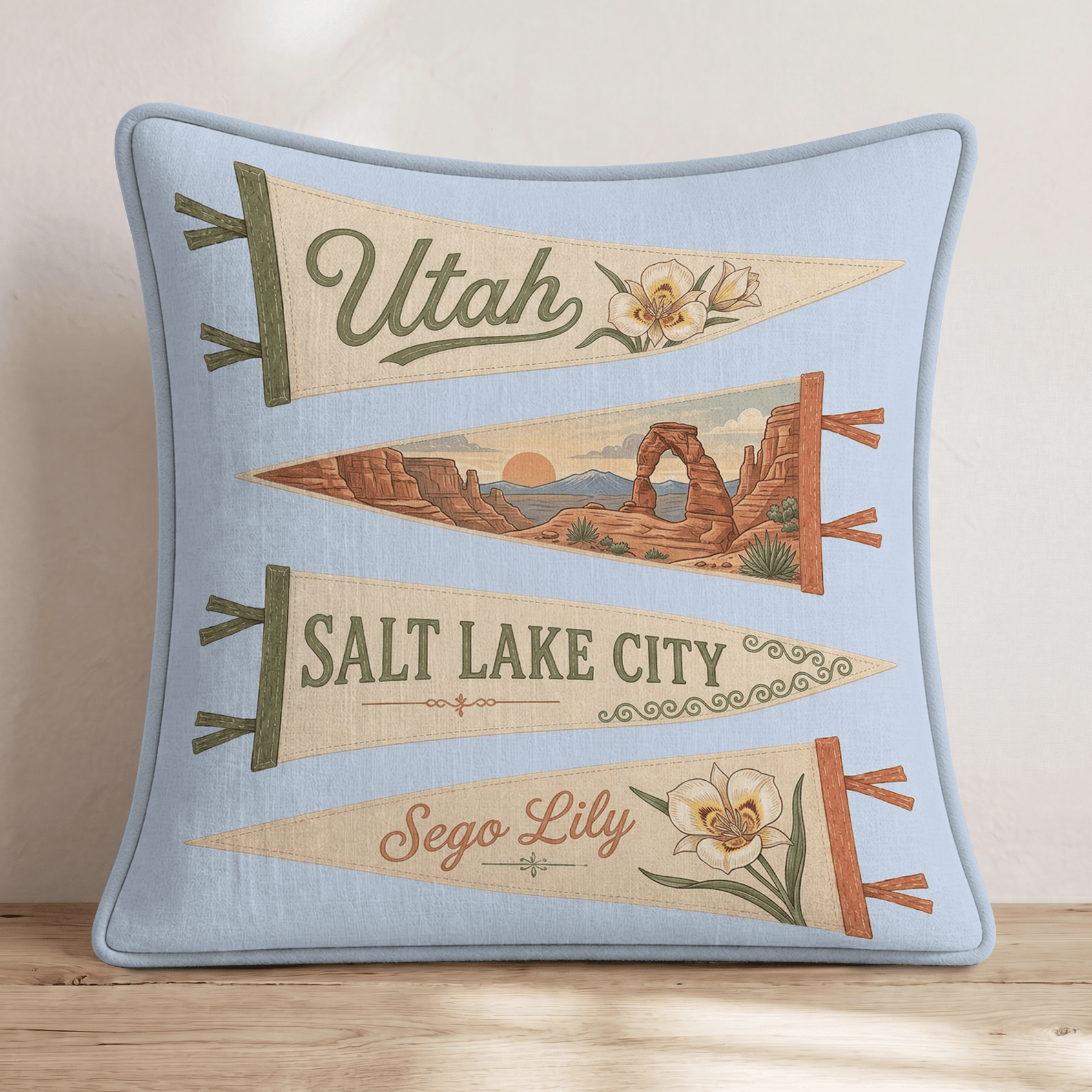 Utah Pennant Throw Pillow - Hillcroft Home