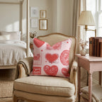 Valentines Stamps Throw Pillow - Hillcroft Home