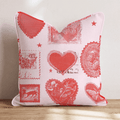 Valentines Stamps Throw Pillow - Hillcroft Home