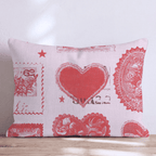 Valentines Stamps Throw Pillow - Hillcroft Home