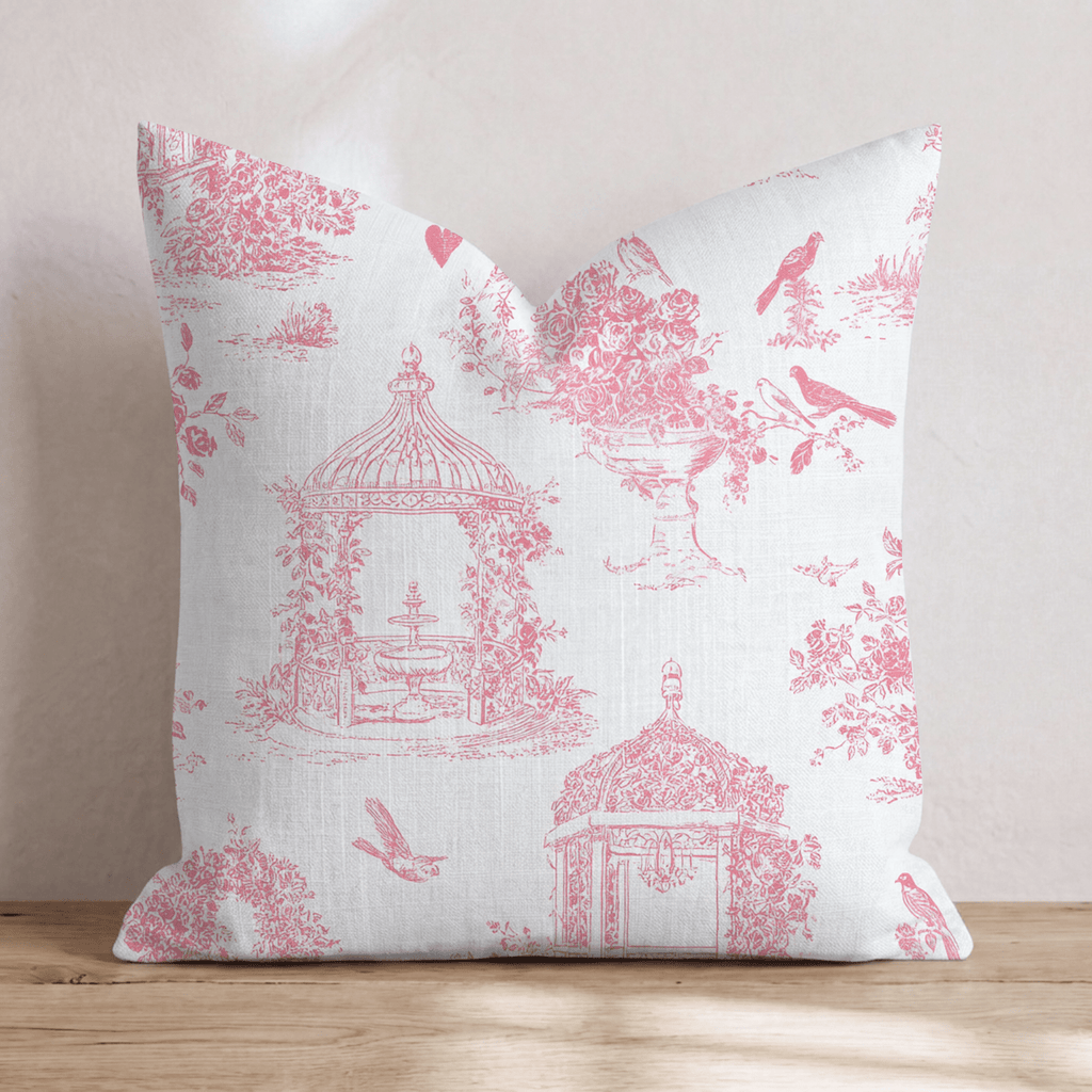 Valentines Toile Throw Pillow - Hillcroft Home