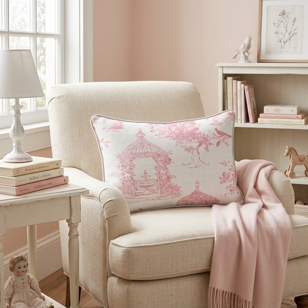 Valentines Toile Throw Pillow - Hillcroft Home