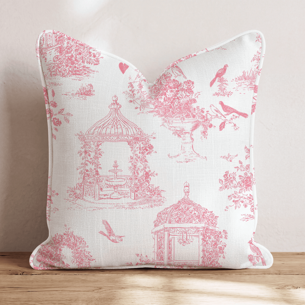 Valentines Toile Throw Pillow - Hillcroft Home