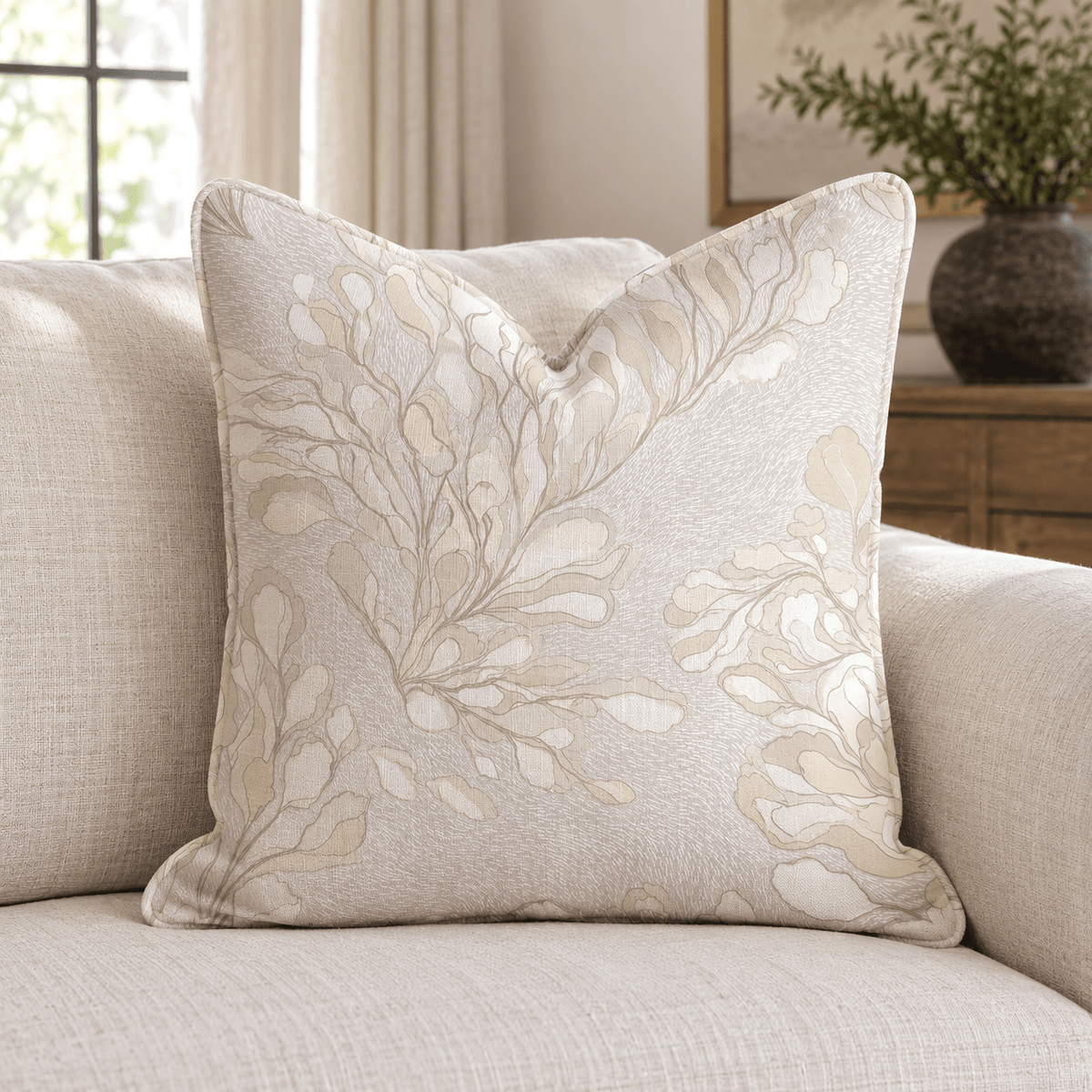 Velvet Hour Latte Throw Pillow throw pillow - Hillcroft Home
