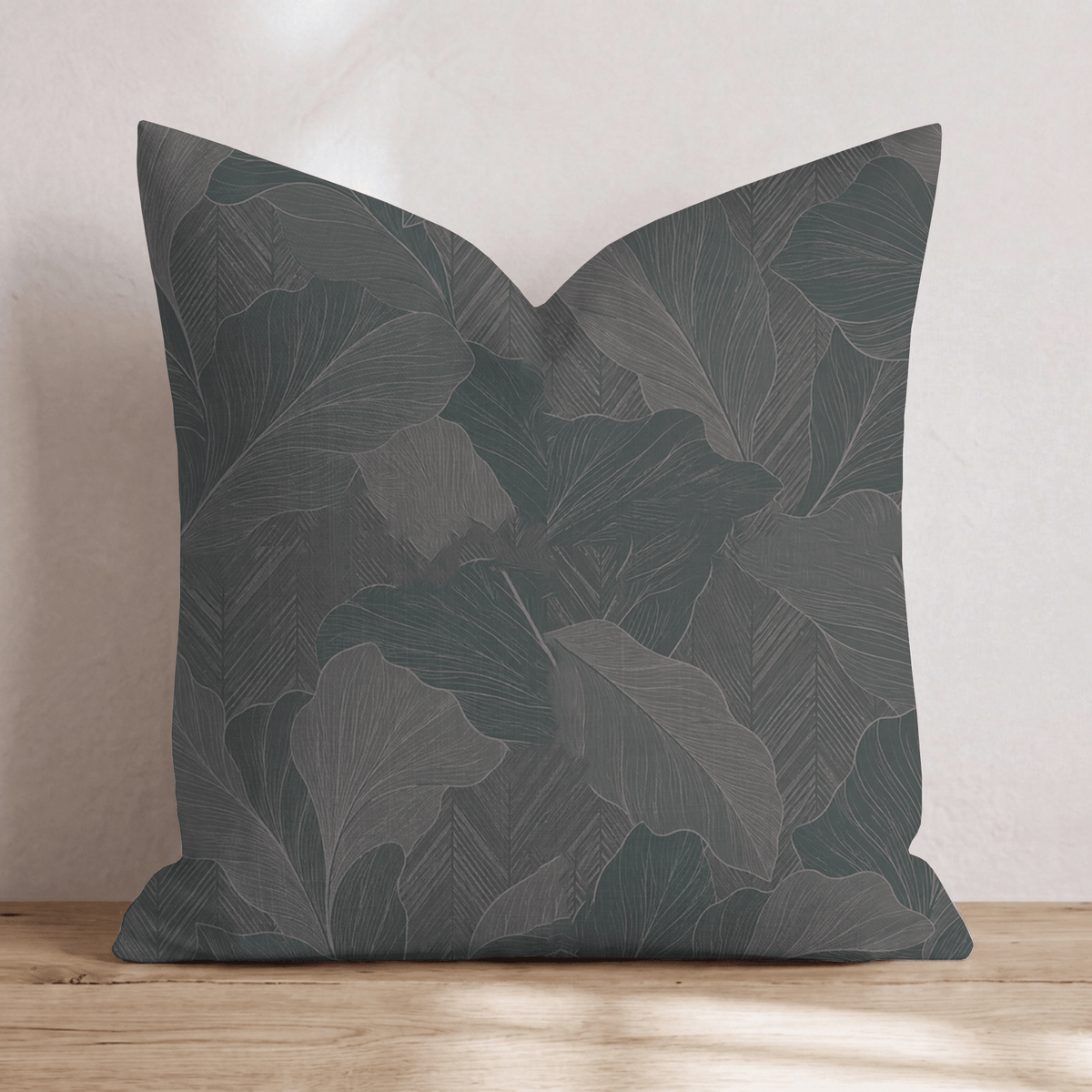 Verdant Ginkgo Dark Throw Pillow throw pillow - Hillcroft Home