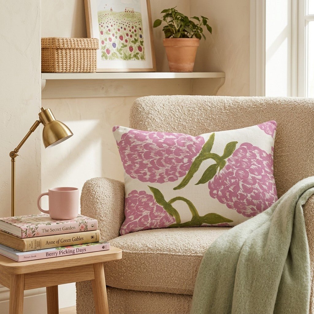 Very Spring Berry Throw Pillow - Hillcroft Home