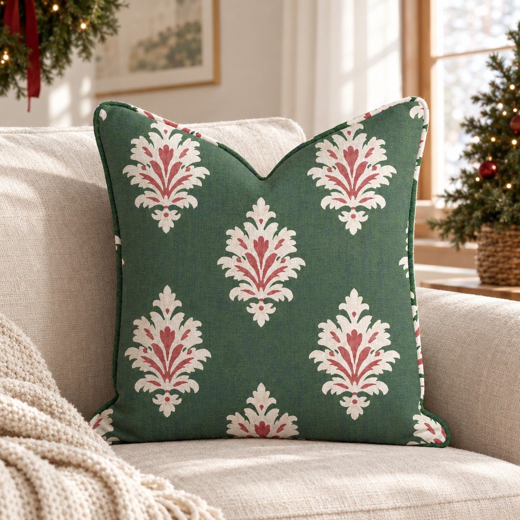 Very Vintage Yule Throw Pillow throw pillow - Hillcroft Home