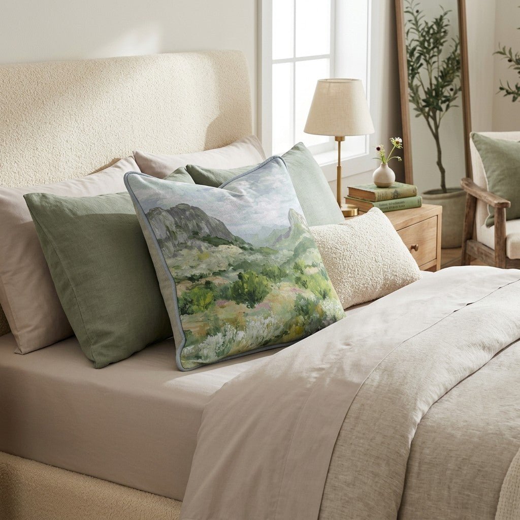 Vibrant Mountains Throw Pillow - Hillcroft Home