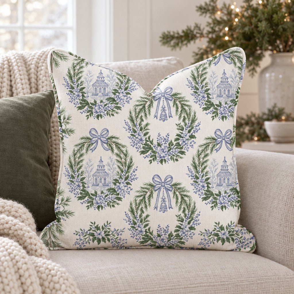 Village Wreath Throw Pillow throw pillow - Hillcroft Home