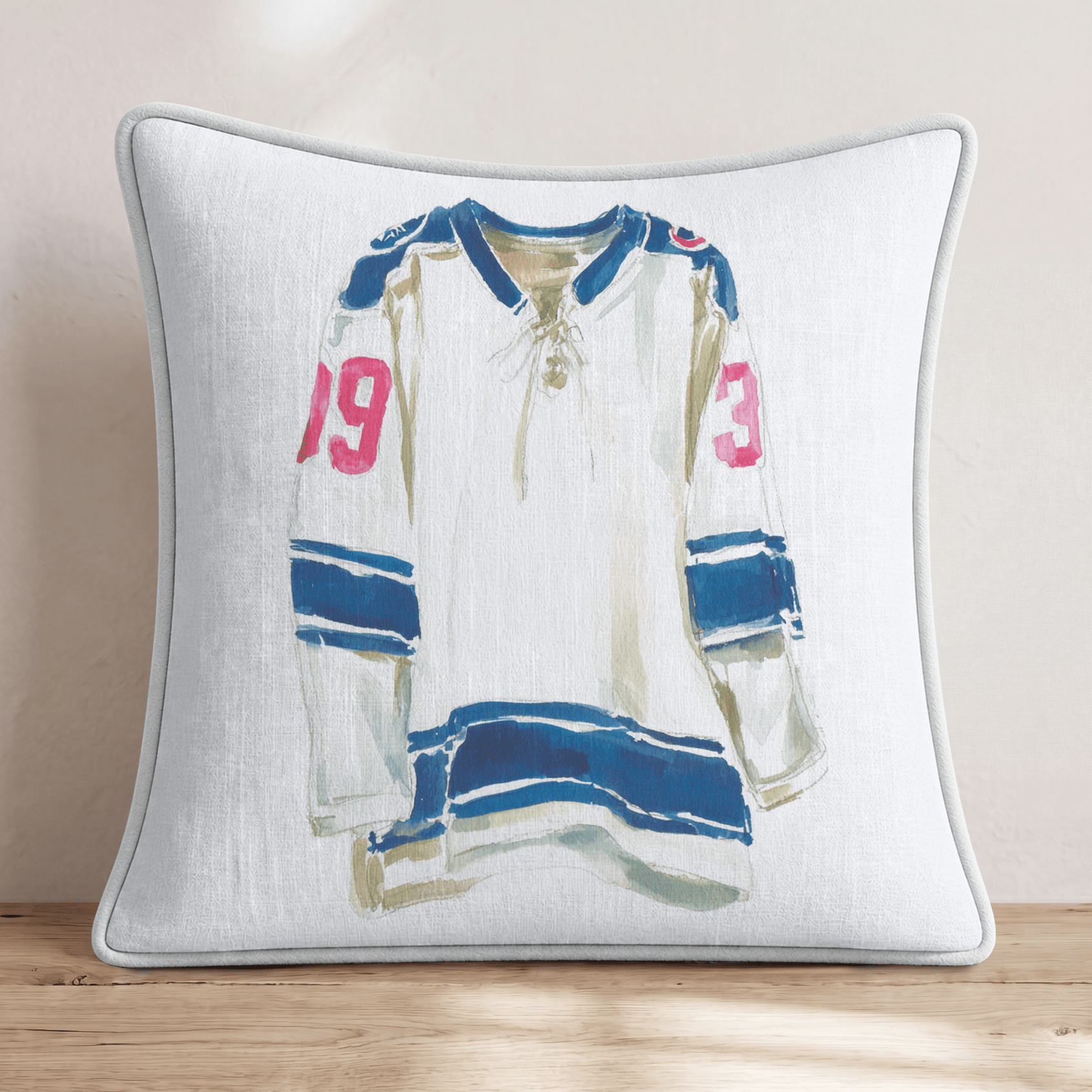 Vinatge Hockey Jersey Throw Pillow - Hillcroft Home