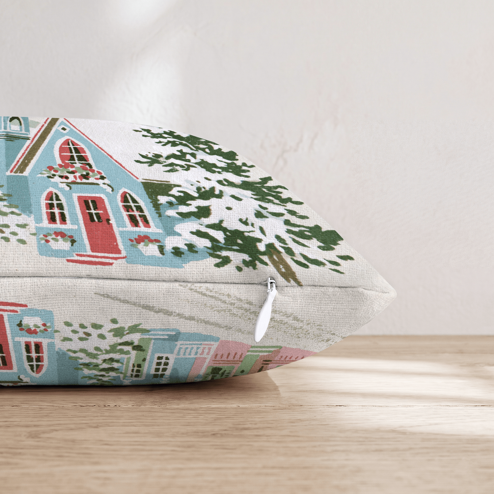 Vintage Alpine Tramway Throw Pillow - Hillcroft Home