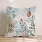 Vintage Alpine Tramway Throw Pillow - Hillcroft Home
