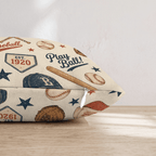 Vintage Baseball Pattern Throw Pillow - Hillcroft Home
