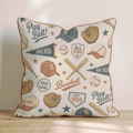 Vintage Baseball Pattern Throw Pillow - Hillcroft Home