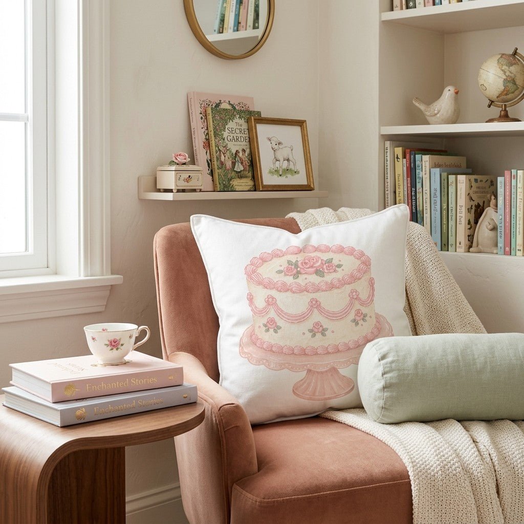Vintage Cake Throw Pillow - Hillcroft Home