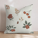 Vintage Cherry & Berry Sprig Throw Pillow - Hillcroft Home