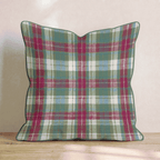 Vintage Christmas Plaid Throw Pillow - Hillcroft Home