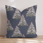 Vintage Christmas Trees Throw Pillow - Hillcroft Home