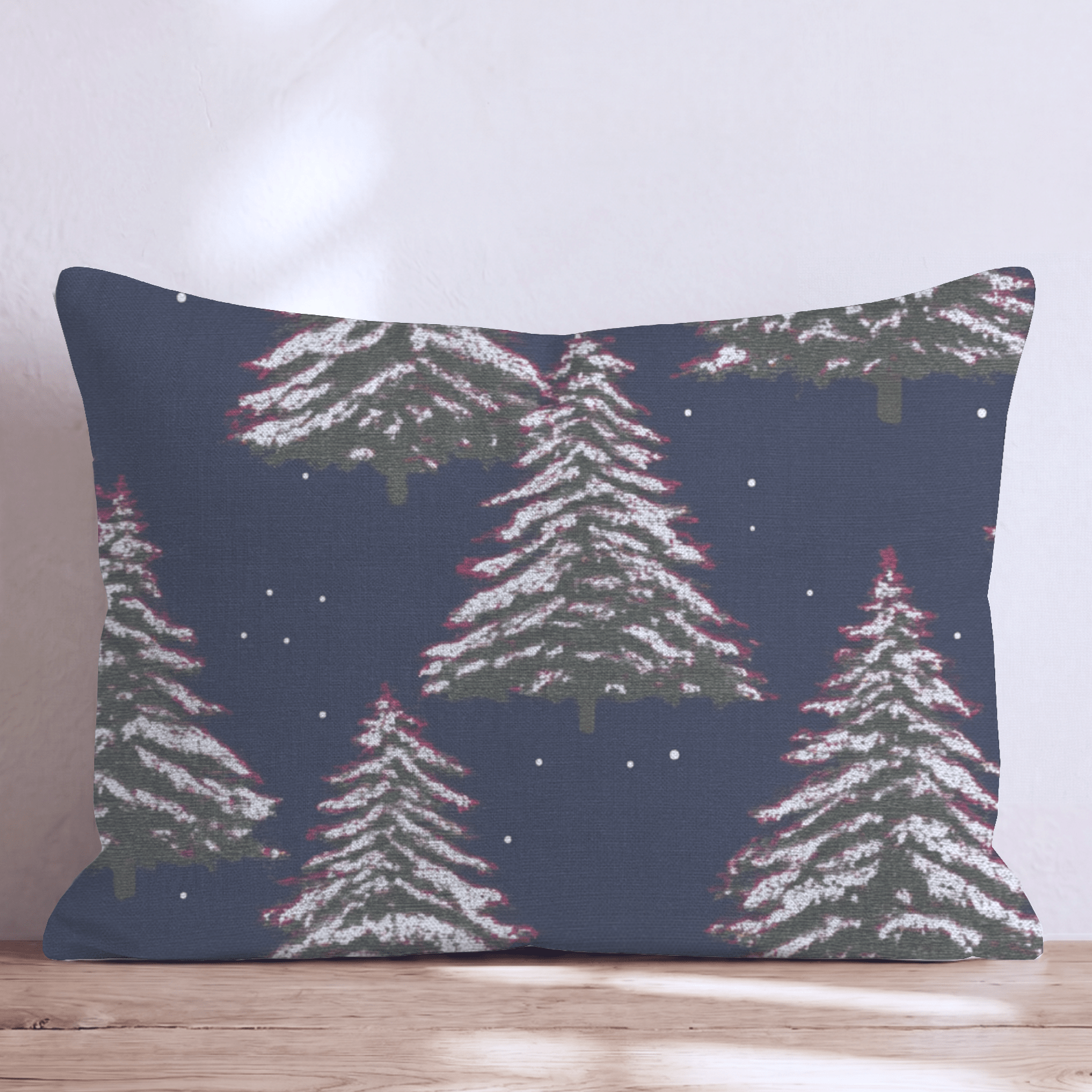 Vintage Christmas Trees Throw Pillow - Hillcroft Home