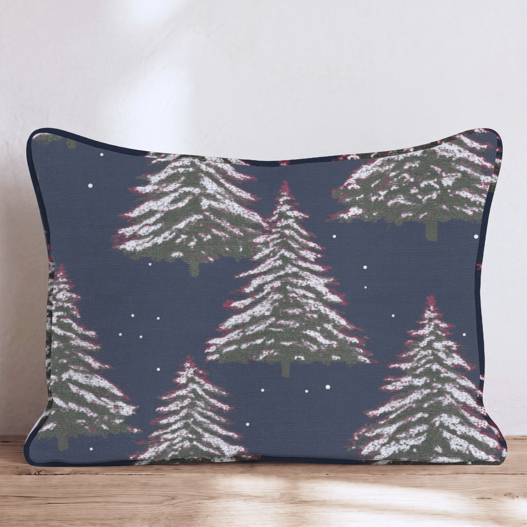 Vintage Christmas Trees Throw Pillow - Hillcroft Home