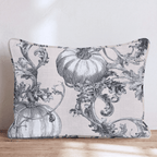 Vintage Etched Toile Pumpkins Throw Pillow - Hillcroft Home