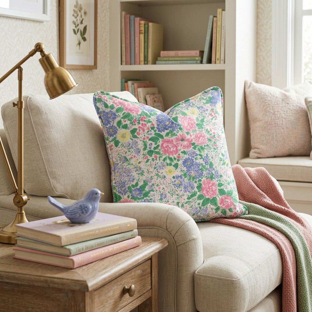 Vintage Florals Throw Pillow - Hillcroft Home