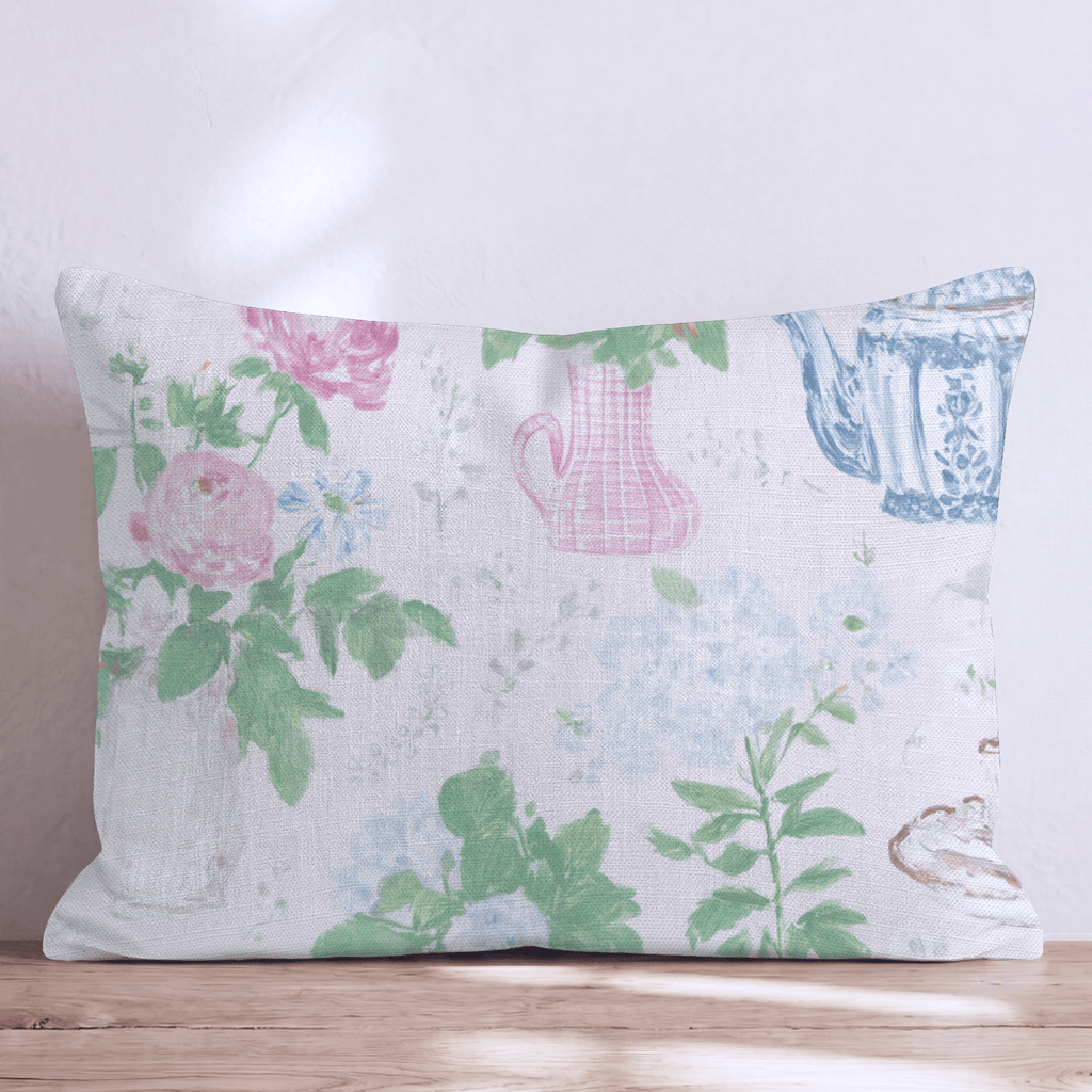 Vintage French Tea Throw Pillow - Hillcroft Home