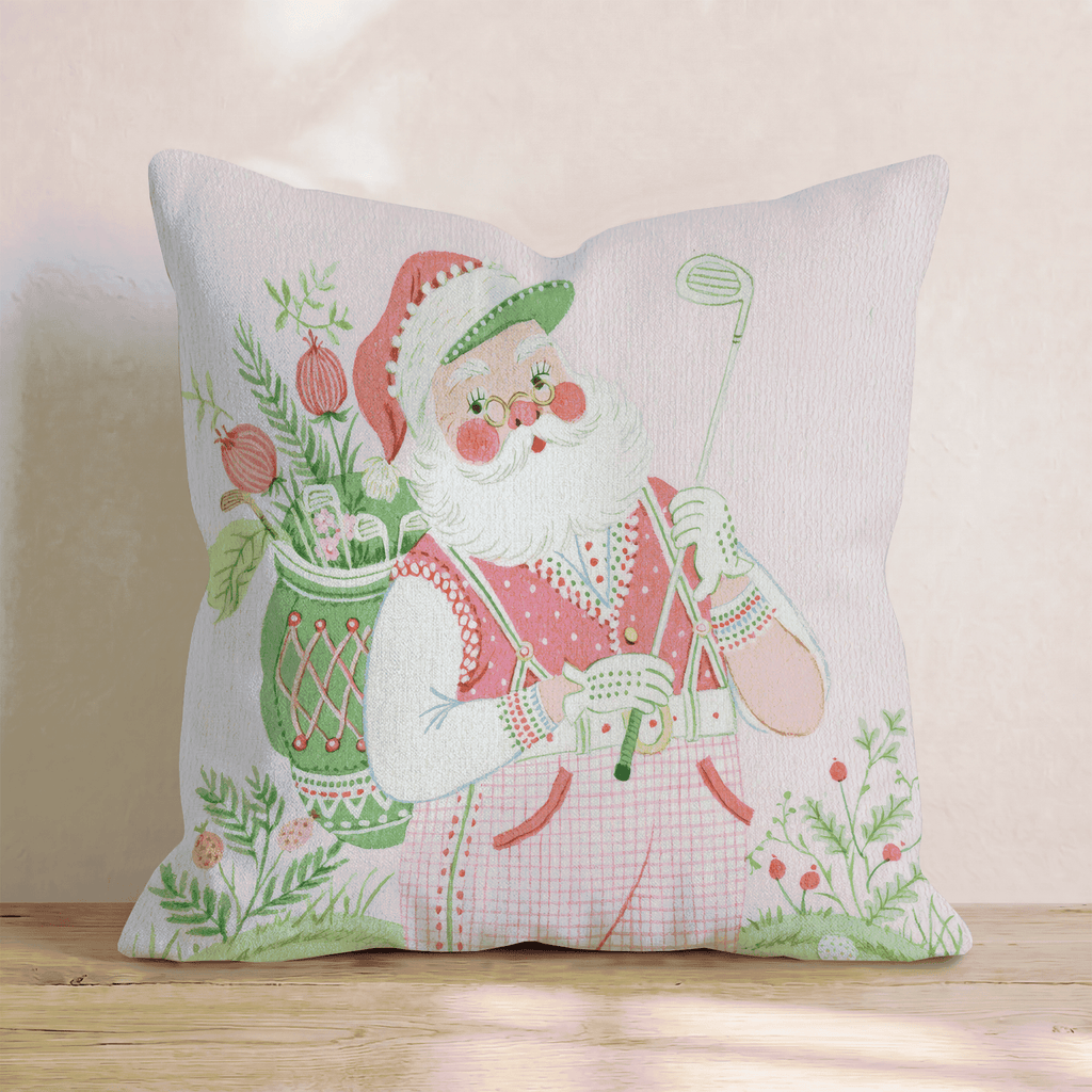 Vintage Golf Caddy Throw Pillow - Hillcroft Home