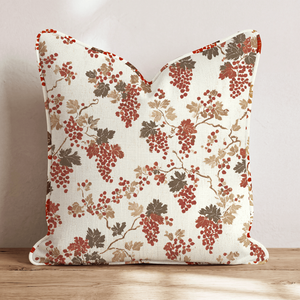 Vintage Grape Harvest Vine Throw Pillow - Hillcroft Home