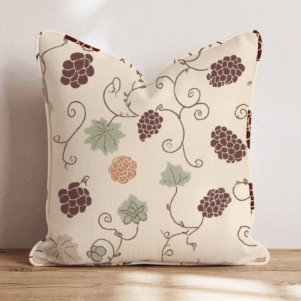 Vintage Grapevine Throw Pillow - Hillcroft Home