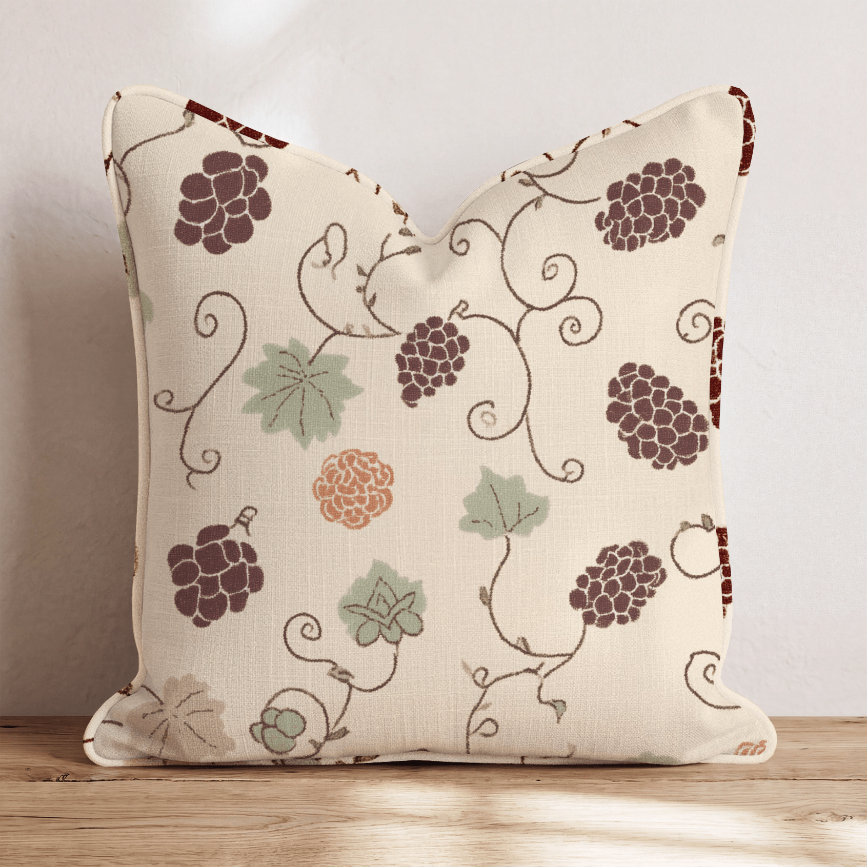 Vintage Grapevine Throw Pillow - Hillcroft Home