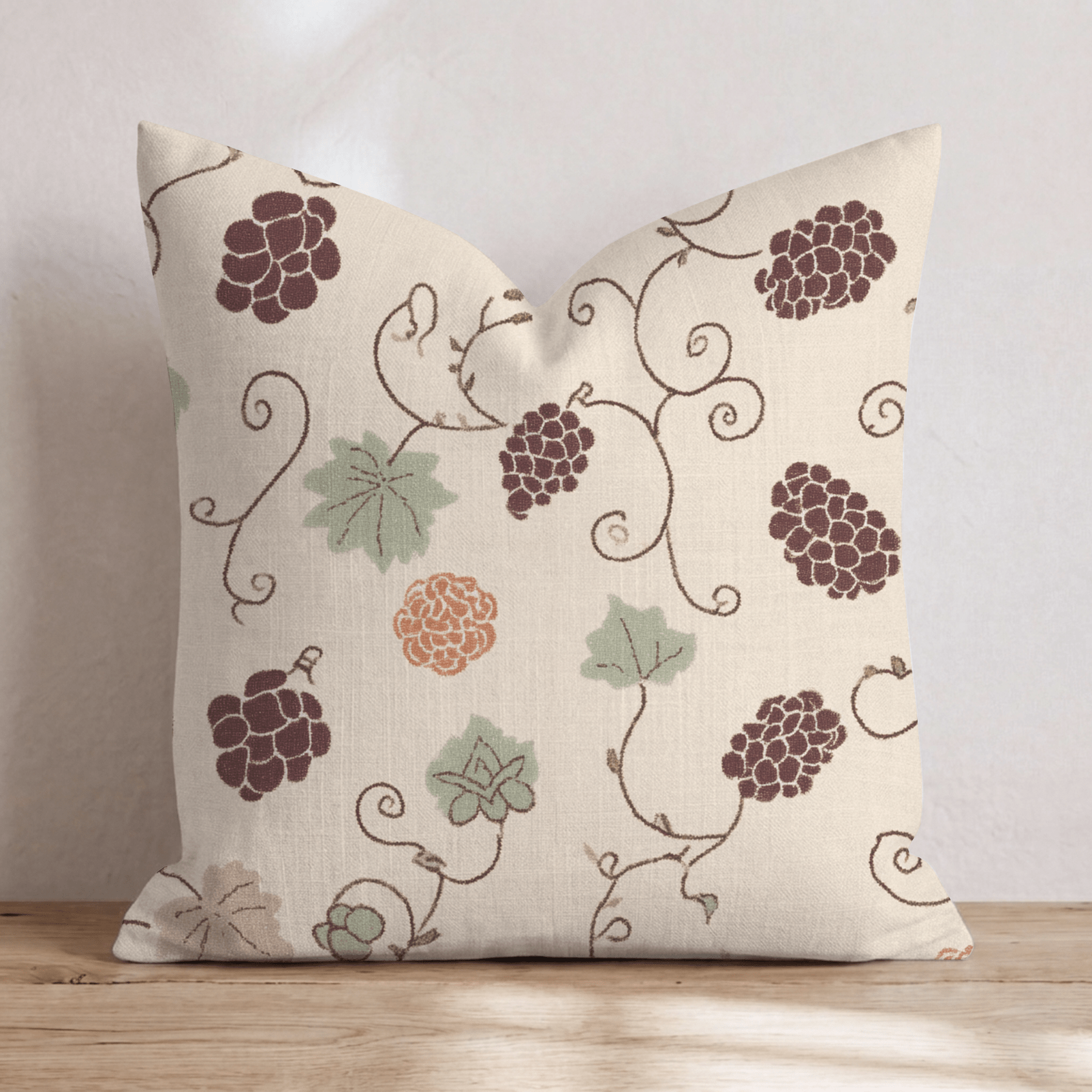 Vintage Grapevine Throw Pillow - Hillcroft Home