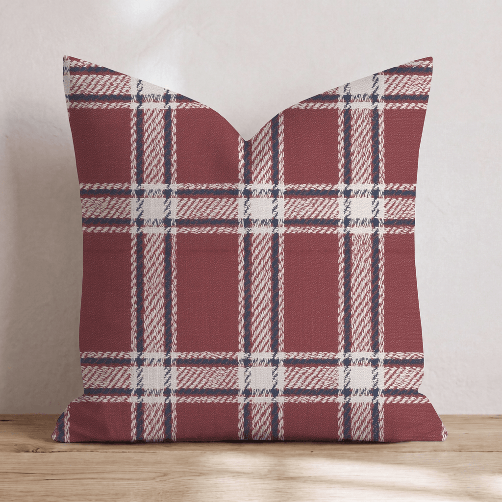Vintage Holiday Plaid Throw Pillow - Hillcroft Home