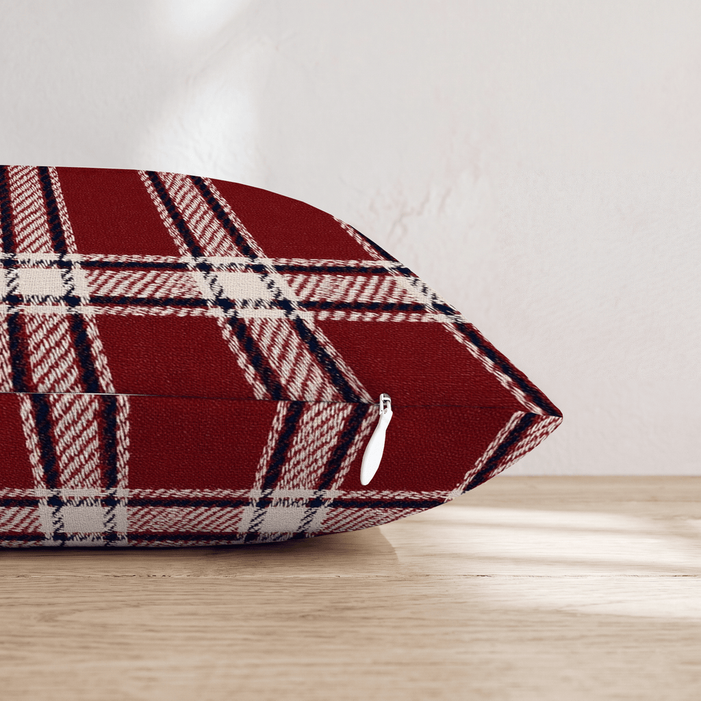 Vintage Holiday Plaid Throw Pillow - Hillcroft Home