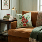 Vintage Holly Cluster Throw Pillow - Hillcroft Home