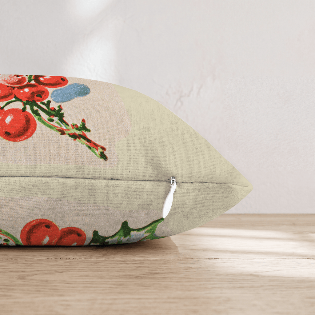Vintage Holly Cluster Throw Pillow - Hillcroft Home