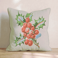 Vintage Holly Cluster Throw Pillow - Hillcroft Home