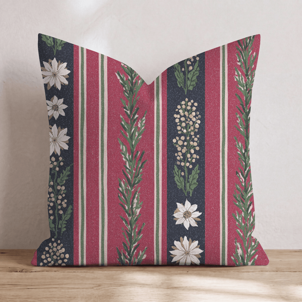 Vintage Jolly Stripes Throw Pillow - Hillcroft Home
