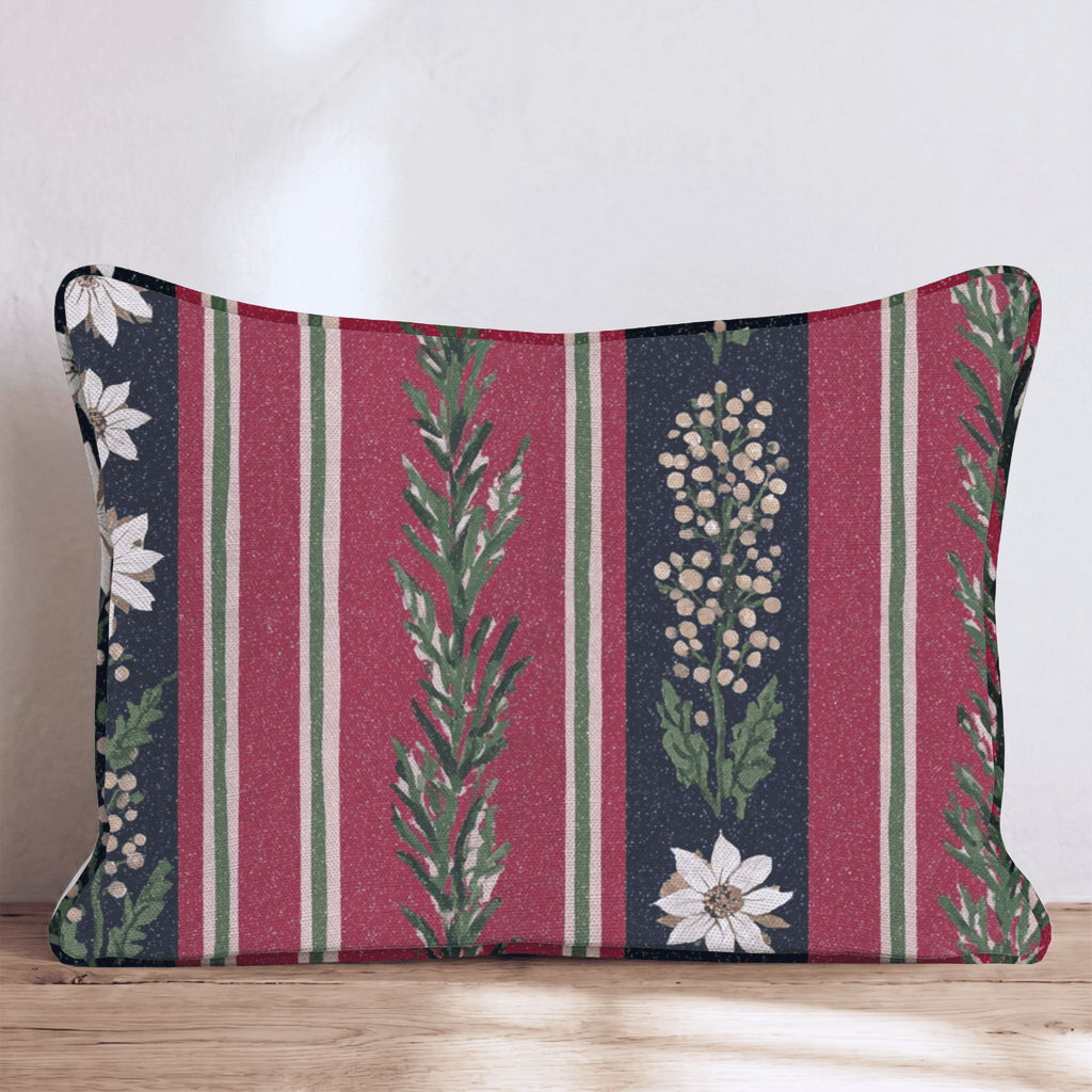 Vintage Jolly Stripes Throw Pillow - Hillcroft Home