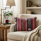 Vintage Jolly Stripes Throw Pillow - Hillcroft Home