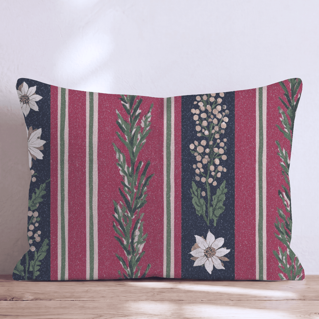 Vintage Jolly Stripes Throw Pillow - Hillcroft Home