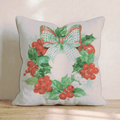 Vintage Mistletoe Berry Wreath Throw Pillow - Hillcroft Home