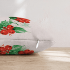 Vintage Mistletoe Berry Wreath Throw Pillow - Hillcroft Home