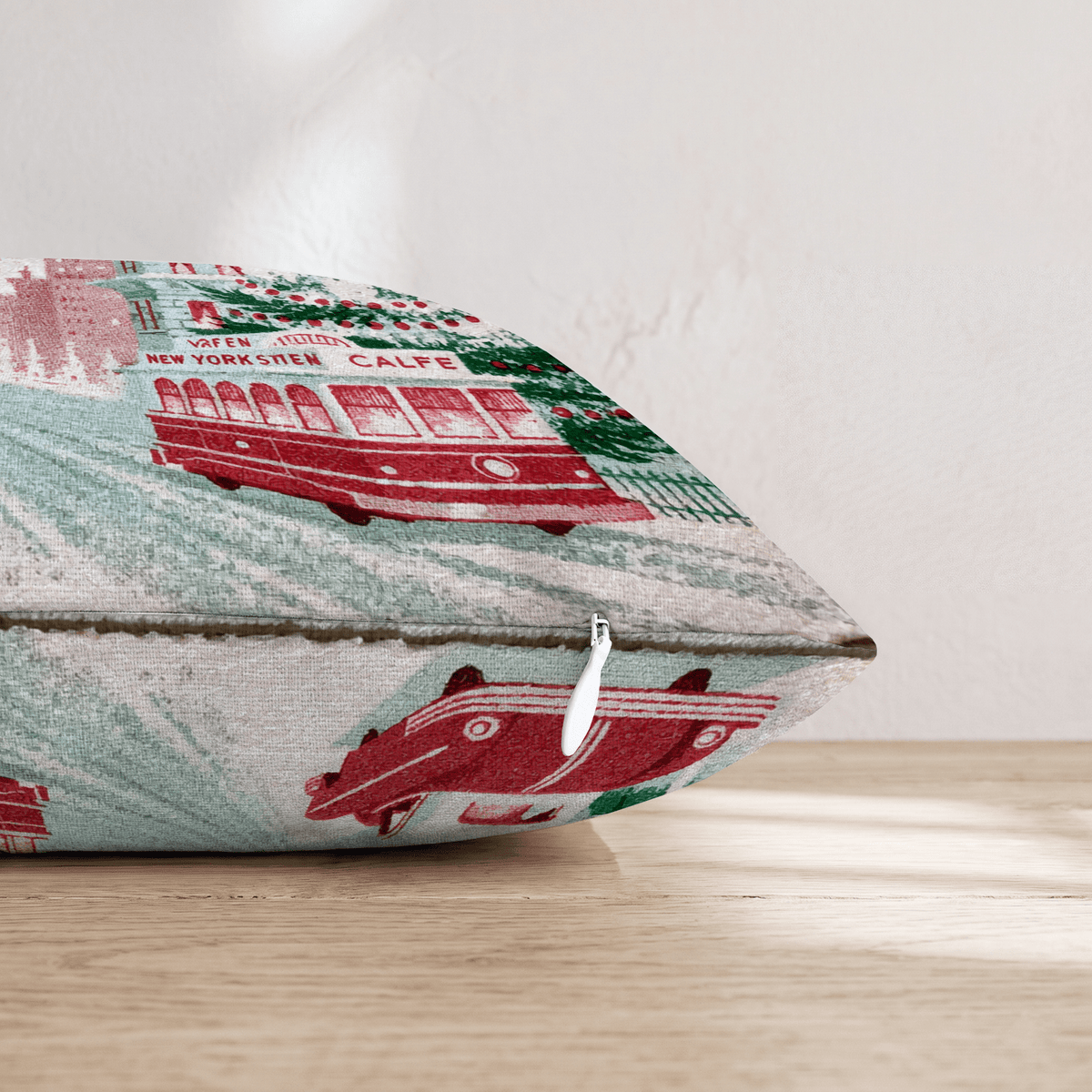 Vintage NYC Trolley Throw Pillow - Hillcroft Home