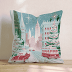 Vintage NYC Trolley Throw Pillow - Hillcroft Home